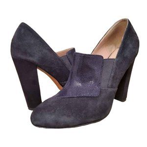 Isola Black Suede Leather Snake Print Tawen Pump Heels